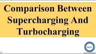 Comparison Between Supercharging And Turbocharging