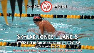 Skylar Jones - c/o 2025 - 100 Meter Breaststroke - Empire KC Swim Club - 2024 Blazers KC Cup