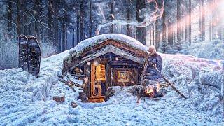 Hiding from SNOWFALL in a HOUSE UNDERGROUND, Dugout Shelter