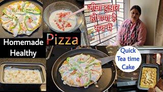 Homemade Healthy Pizza || जीना दुश्वार हो गया है सच में  Tea time Dryfruit Cake 