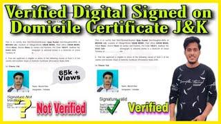 How to Verified Digital signed pdf  | Validate Digital Domicile Certificate in Jammu Kashmir 2021 |