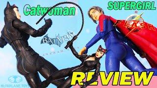 Arkham City Catwoman & Flash Movie Supergirl Figures Review (McFarlane DC Multiverse)