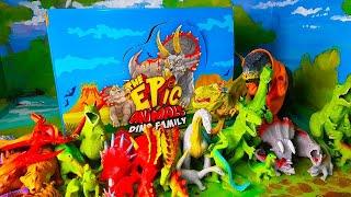 EPIC ANIMALS Dino Family  Arex and Vastatore meet new huge and small dinosaurs!