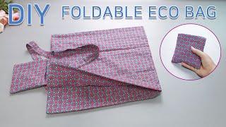 DIY foldable eco bag/Folding Shopping Bag Tutorial/접이식 에코백만들기/장바구니만들기 [JSDAILY]