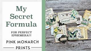 My Secret Formula for Perfect Ephemera!! Craft Along with Pink Monarch Prints Junk Journaling Ideas