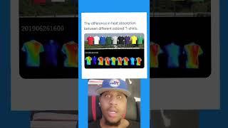 What color is your favorite T-shirt this is the heat absorption of each one