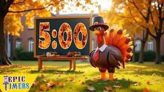 5 Minute Thanksgiving Turkey Countdown Timer with music