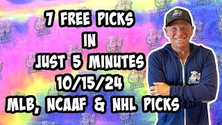 MLB, NCAAF, NHL Best Bets for Today Picks & Predictions Tuesday 10/15/24 | 7 Picks in 5 Minutes