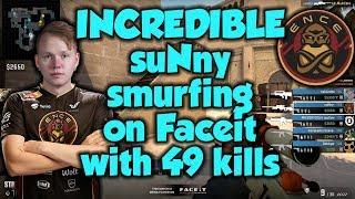 CS:GO - INCREDIBLE suNny smurfing on Faceit with 49 kills