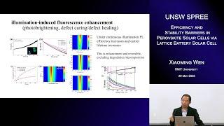 UNSW SPREE 202505-29 Xiaoming Wen - Breaking Efficiency and Stability Barriers in Perovskite Solar