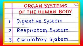 ORGAN SYSTEMS OF THE HUMAN BODY | Name of ORGAN SYSTEM OF HUMAN BODY