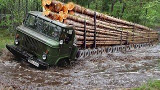 Extreme Dangerous Biggest Logging Wood Truck Driving Skills Heavy Equipment Loading Climbing Working