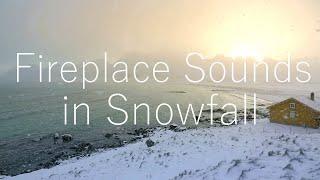 Fireplace Ambient Sound with Norwegian Fjord Snowfall | Cozy Sounds For Calm & Relaxation