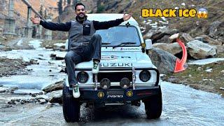 Snow near manali | Sliding Gypsy in Black-ice | Snow in Manali️