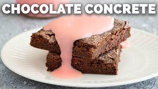Chocolate Concrete with Pink Custard [Oven + Ninja Foodi Methods!]