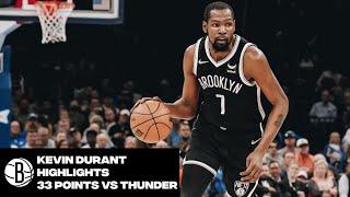 Kevin Durant Highlights | 33 Points vs. Oklahoma City Thunder