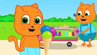 Cats Family in English - Rainbow popsicles Cartoon for Kids