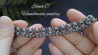 Gridlock Byzantine Weave Tutorial How to make bracelet Кольчужное плетение Мастер Класс #diy