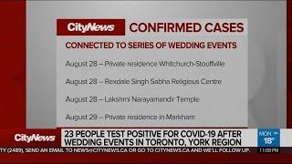 23 people test positive for COVID-19 after wedding events