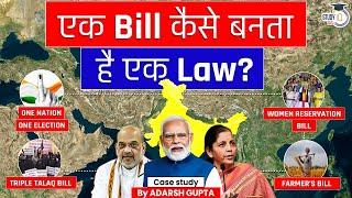 How a Bill Becomes a Law? Women Reservation, Farmers Bill, One Nation One Election | UPSC Mains