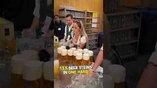 13X Beer Steins In One Hand #shorts