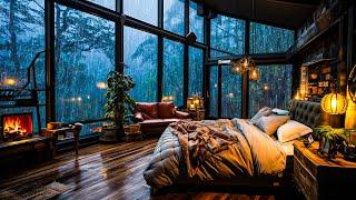 Goodbye to Sleep Disorders with Sounds Heavy Rain and Thunder on the Window - Best Rain for Sleeping