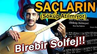 SAÇLARIN SOLFEJ SAZ NOTALARI | Mustafa Yıldızdoğan Söküp Atılmıyor Bağlama Solfej