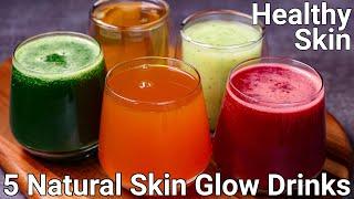 5 Simple Drinks for Glowing Skin & Body | Healthy Juice for skin | 5 Miracle Juice for Glowing Skin