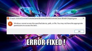 How to Fix 'Windows Cannot Access the Specified Device' Error for Fortnite  |  ERROR FIXED 2024