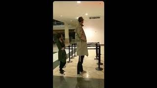 two kids dressed as a tall man to get into "black panther" FULL VIDEO