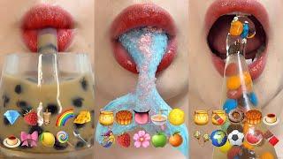 asmr 1HOUR EMOJI FOOD CHALLENGE DESSERT MUKBANG 1시간 이모지 챌린지 모음집 eating sounds