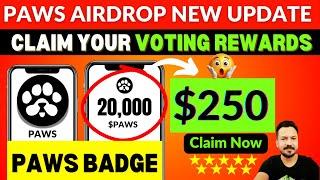 PAWS AIRDROP NEW UPDATE   PAWS SPECIAL BADGE  MEMEFI AIRDROP CLAIM MAJOR AIRDROP LISTING UPDATE