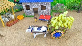 Diy Mini Farm Diorama | Bullock  Cart | Mini framing Science project Grapes farming