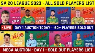 SA T20 League 2023 Mega Auction Day 1 Live - All Sold out Players List, Price, Teams & Indian Player