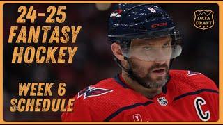 24-25 Fantasy Hockey Week 6 Schedule