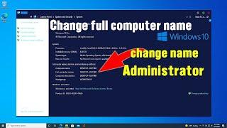 Change full computer name - how to change full Administrator name on window10 #ilearn4free #youtuber