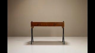 Desk In Teak In The Style Of Angelo Mangiarotti And Bruno Morassutti, Italy 1950's