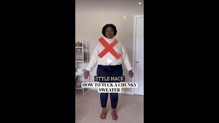 #STYLEHACK HOW TO TUCK A CHUNKY SWEATER | PLUS SIZE FASHION SIZE 18 SUPPLECHICTV #SHORTS