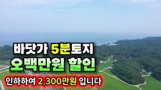 경북땅김소장[재업 672번] 바닷가5분/ 500만원 할인 / 건축까지 가능한땅