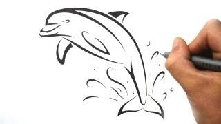 How to Draw a Dolphin - Tribal Tattoo Design Style