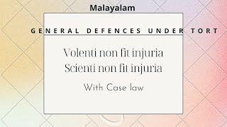 General Defences | Volenti non fit injuria | law of Tort | Scienti non fit injuria