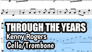 Through The Years Cello Trombone Sheet Music Backing Track Play Along Partitura