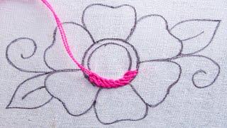 Hand embroidery elegant floral design with some exclusive easy stitch by @RoseWorld