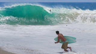 Attempting to surf GNARLY Shorebreak and Pumping swell in Mexico! Smoookified!