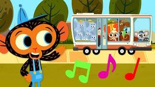 The Wheels On The Bus | Nursery Rhymes | Mr. Monkey, Monkey Mechanic