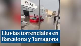 El Prat se inunda por las lluvias torrenciales en Barcelona y Tarragona