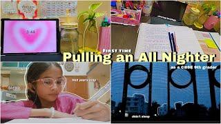 Pulling an *All Nighter* as a 9th grader | late night study vlog ️| Half yearly prep |