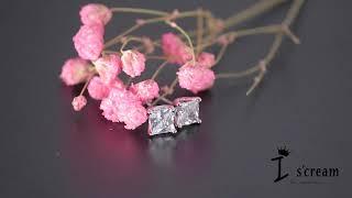 Simple Cubic Zircon Earrings 简约方晶锆石耳钉