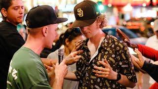 Open air preaching the gospel at the walk of fame in Hollywood!