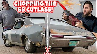 CHOPPING THE $800 1968 CUTLASS FOR A FULL RESTORATION! MY DADS HOT ROD BUDGET BUILD OLDSMOBILE!